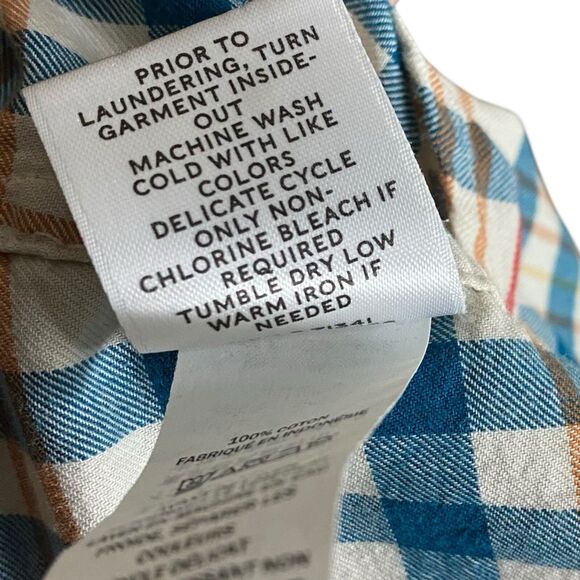 LL Bean Signature Flannel Shirt Womens M Plaid Cabincore Outdoor Lightweight - Picture 11 of 12
